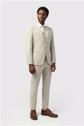 Tailored Fit Stone Linen Suit