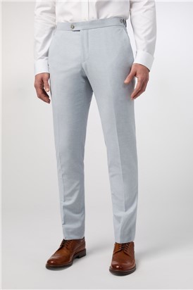  Tailored Fit Soft Blue Linen Trouser