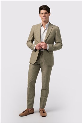  Slim Fit Sage Linen Waistcoat