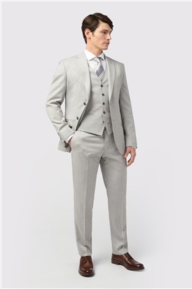  Tailored Fit Italian Grey Twill Waistcoat