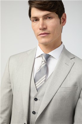  Tailored Fit Italian Grey Twill Waistcoat