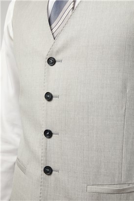  Tailored Fit Italian Grey Twill Waistcoat