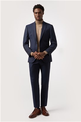  Tailored Fit Performance Navy Stripe Suit
