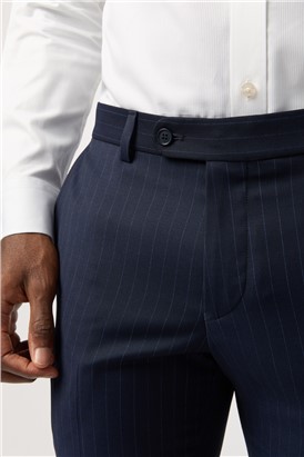  Tailored Fit Performance Navy Stripe Suit