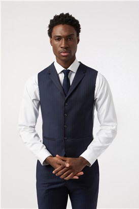  Tailored Fit Performance Navy Stripe Suit