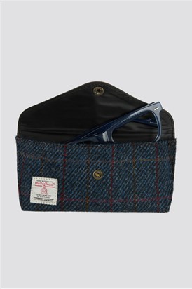  Harris Tweed Navy Glasses Case