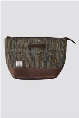  Harris Tweed Brown Wash Bag