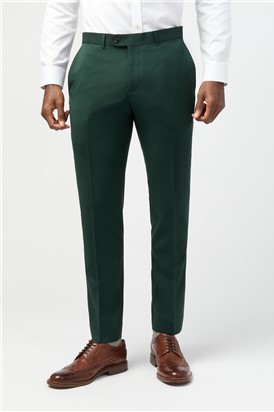  Tailored Fit Italian Super 100'S Bottle Green Twill Suit