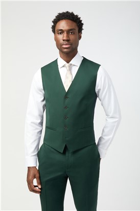  Tailored Fit Italian Super 100'S Bottle Green Twill Suit