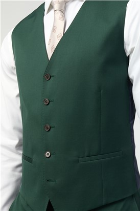  Tailored Fit Italian Super 100'S Bottle Green Twill Suit