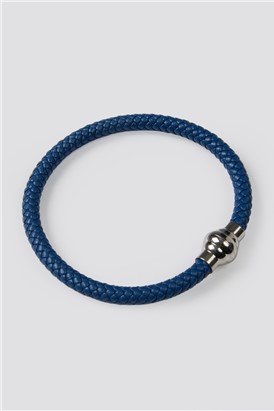 Blue Leather Bracelet