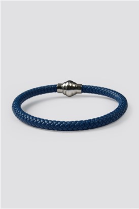 Blue Leather Bracelet