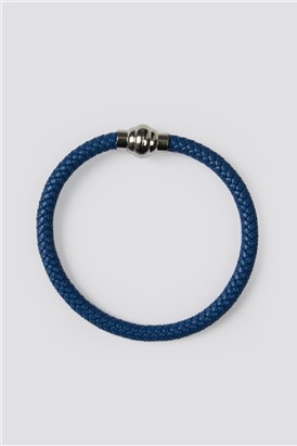 Blue Leather Bracelet