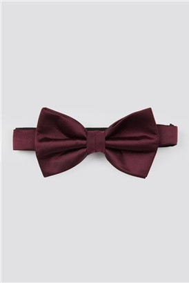  Burgundy Satin Bow Tie