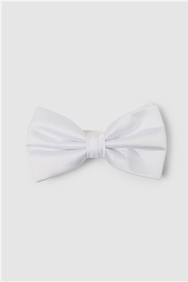  White Satin Bow Tie