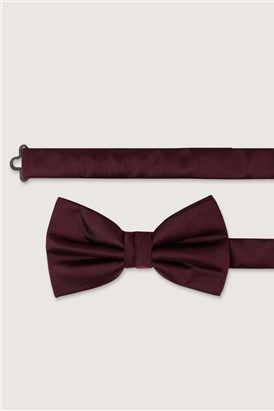  Burgundy Satin Bow Tie