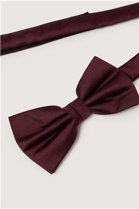  Burgundy Satin Bow Tie