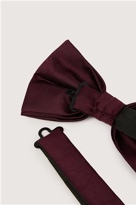  Burgundy Satin Bow Tie