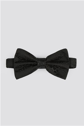  Black Tonal Paisley Bow Tie