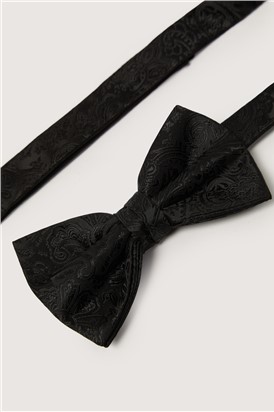 Black Tonal Paisley Bow Tie