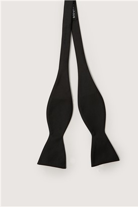  Black Satin Self Bow Tie