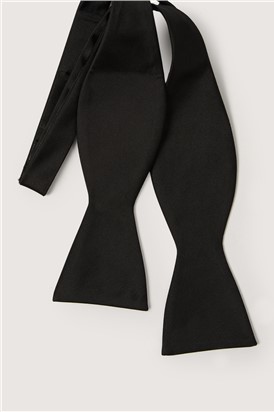  Black Satin Self Bow Tie