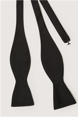  Black Satin Self Bow Tie