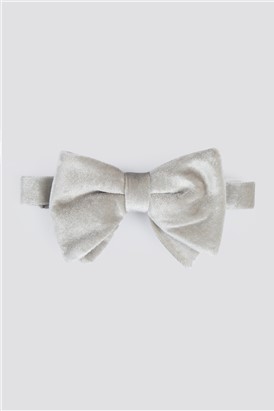  Silver Velvet Bow Tie