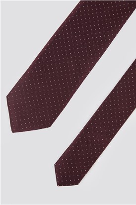  Burgundy and Gold Polka Dot Tie