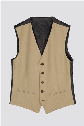  FARAH SLIM FIT CAMEL FLANNEL WAISTCOAT