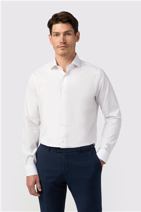  Tailored Fit Non-Iron Stretch White Shirt