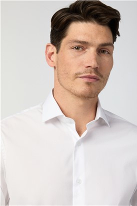  Tailored Fit Non-Iron Stretch White Shirt