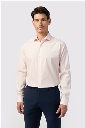  Tailored Fit Non-Iron Stretch Light Pink Shirt