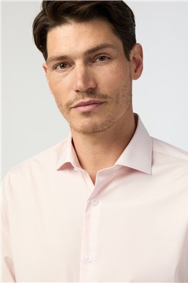  Tailored Fit Non-Iron Stretch Light Pink Shirt