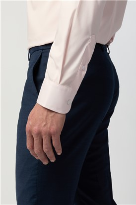  Tailored Fit Non-Iron Stretch Light Pink Shirt