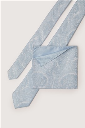  Light Blue Paisley Pocket Square