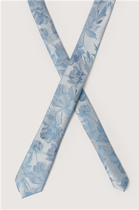  Light Blue Summer Floral Tie
