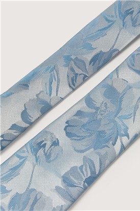  Light Blue Summer Floral Tie