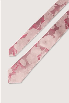  Pink Summer Floral Tie