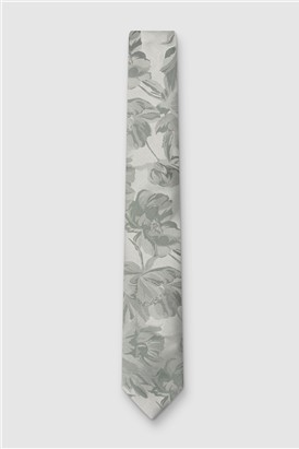  Green Summer Floral Tie