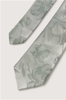  Green Summer Floral Tie