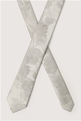  Silver Summer Floral Tie