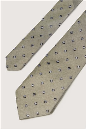  Sage Daisy Jacquard Silk Tie