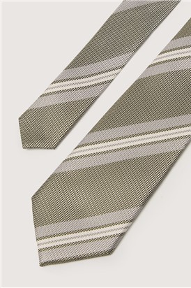  Sage Multi Stripe Silk Tie