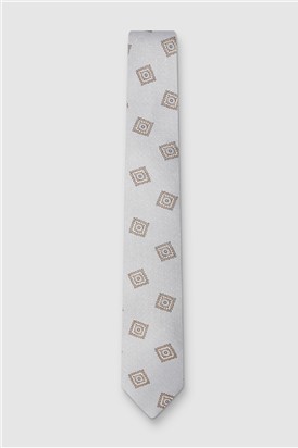 Alexandre Light Blue Medallion Silk Tie