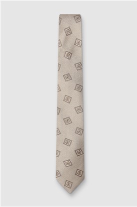  Champagne Medallion Silk Pocket Square