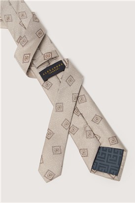  Champagne Medallion Silk Pocket Square