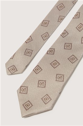  Champagne Medallion Silk Pocket Square