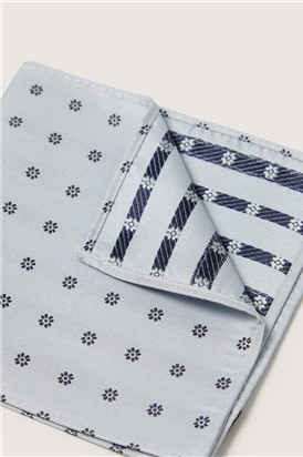  Light Blue Daisy Jacquard Silk Tie
