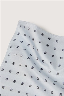  Light Blue Daisy Jacquard Silk Tie